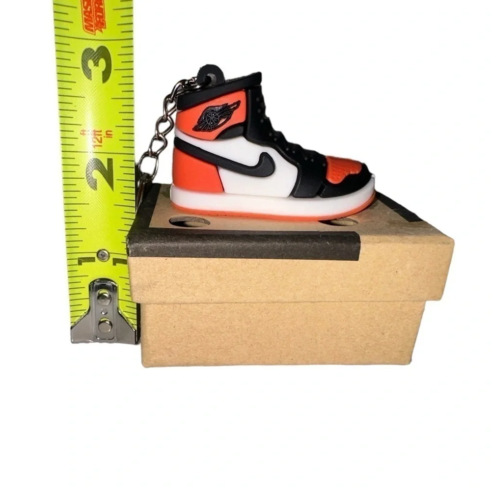 Air Jordan 1 High Top Nike Key Chain/ Bag Charm Orange,White & Black;Comes w/box